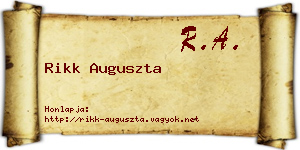Rikk Auguszta névjegykártya